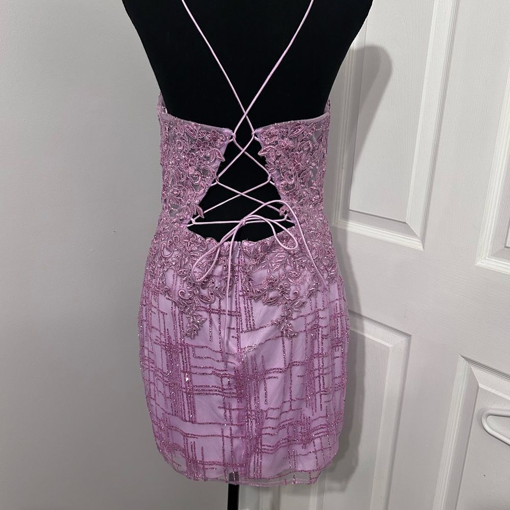 Elegant Lace Pink Prom / Honecoming Dress - Picture 6 of 14